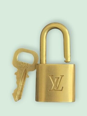 Louis Vuitton (Authentic) Brass Padlock with Key #305